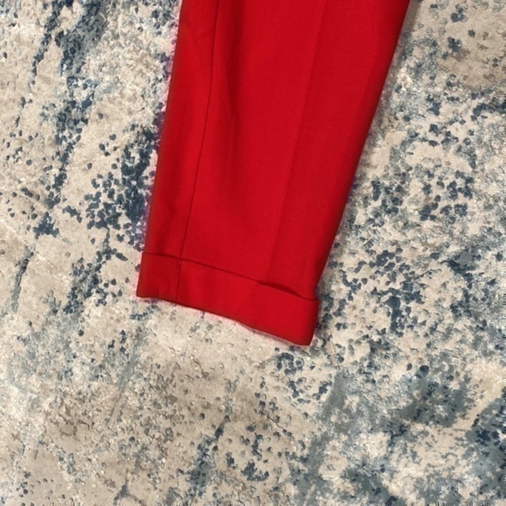 Mason Red Cropped Trousers Black Side Stripes - Picture 4 of 7